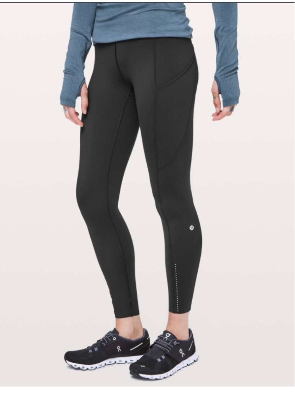 Women's Lululemon Fast & Free 25” Leggings with Drop-in Pockets Black Size 10,